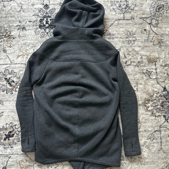 Aakasha Asymmetrical Long Hoodie XS Dark Gray Avant Garde Zip Jacket - Picture 9 of 9